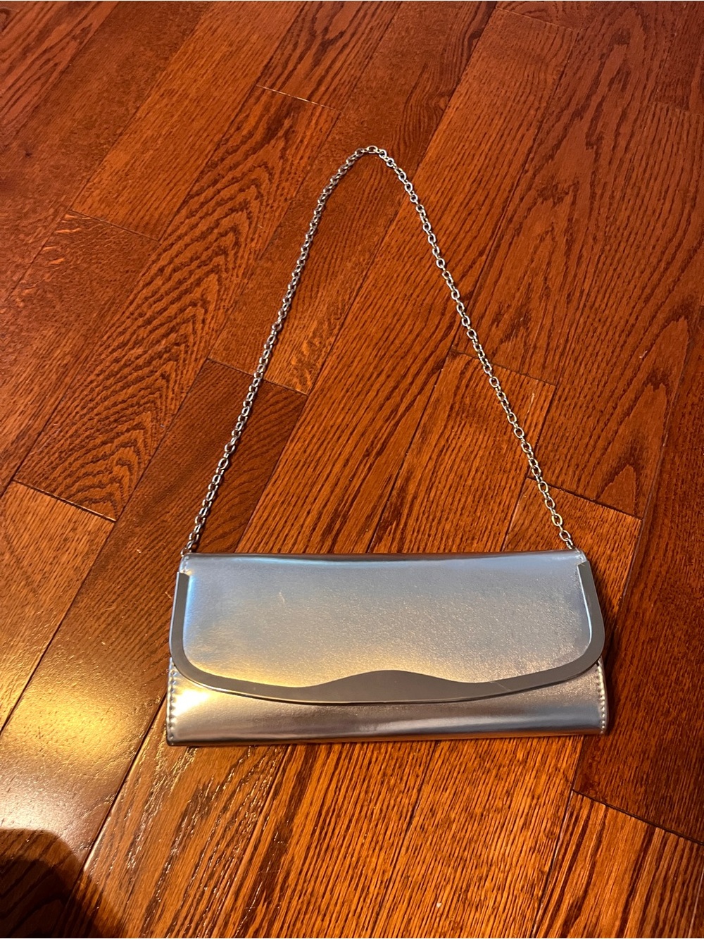 Aldo Silver Metallic Chain Clutch